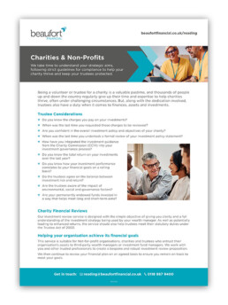 Financial Service For Charities Brochure